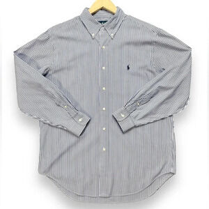 Vintage Ralph Lauren Classic Fit Navy Striped Button Down Shirt